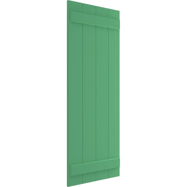 True Fit PVC, Four Board Joined Board-n-Batten Shutters, Lilly Pads, 21 1/2W X 61H